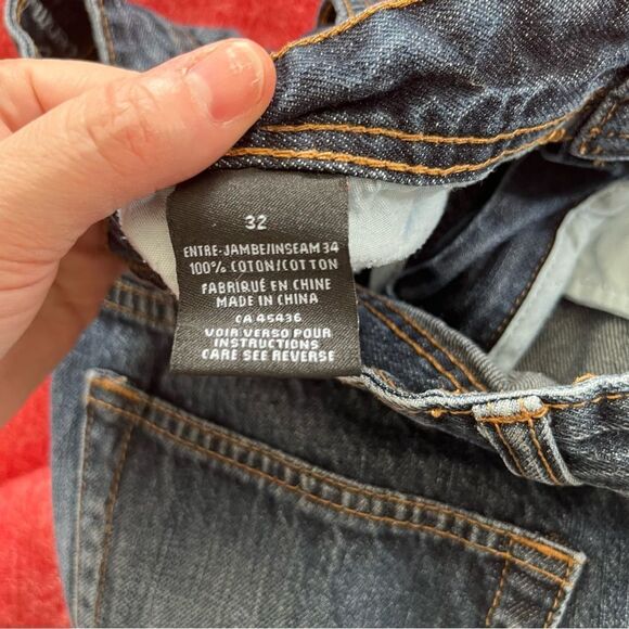 Baseline Dark Wash Medium Rise Straight Leg 100% Cotton Denim Jeans - Picture 9 of 9